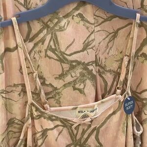 Pink Camouflage Spaghetti Strap pj set